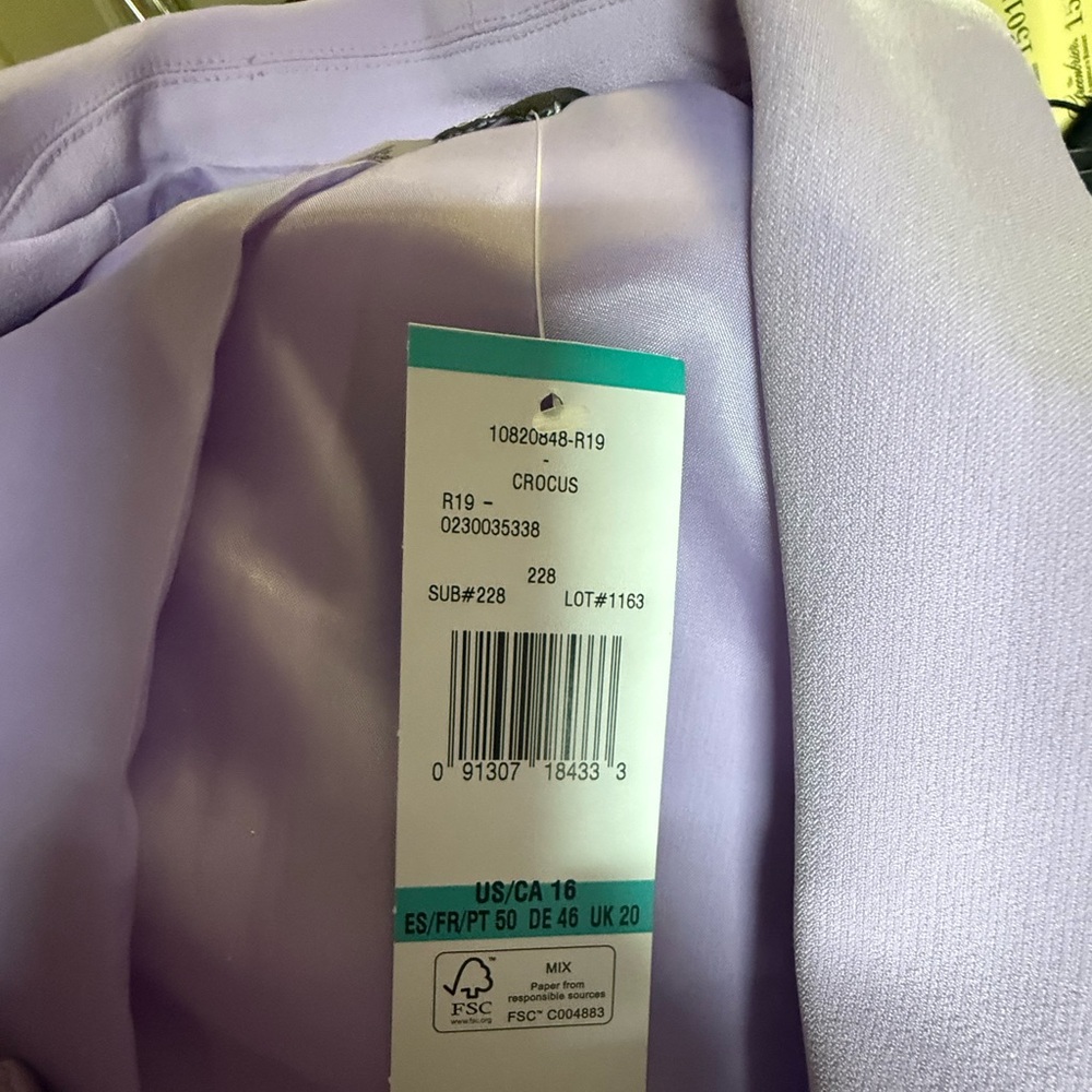 Lavender suit.  Gorgeous
